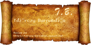 Tárczy Barnabás névjegykártya